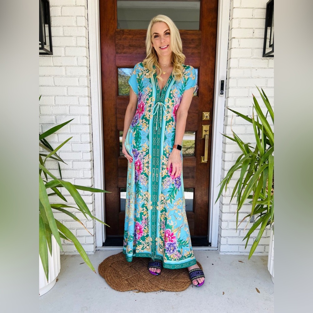 Boston Proper Floral Status Border Print Maxi Dress - Picture 4 of 9